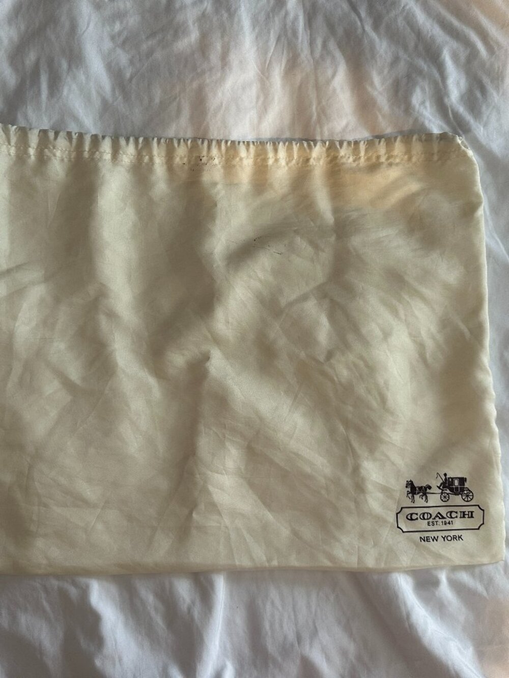 Coach Dust Bag Medium Beige Drawstring Pouch 19x15 Storage Travel Authentic